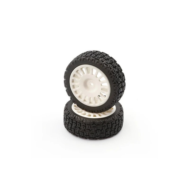 25mm 18 Spokes Rally Tires Set 2pcs White(12mm Hex) (L6266)