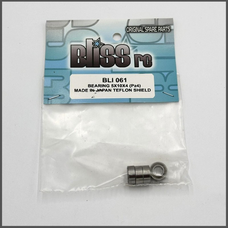Clutchbell bearings. 5x10x4 (4 pcs - japan) teflon shield (BLI061)