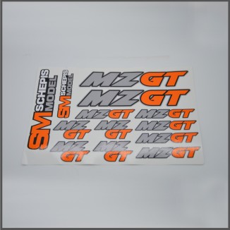 MZ GT STICKER - ORANGE SPARE PARTS MZ