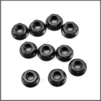 Nut M4 flanged knurled (10)  (SER110452)