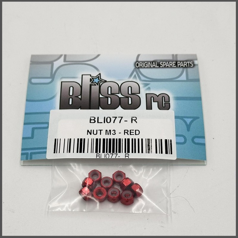 Nut m3 red (BLI077R)