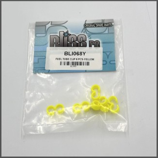 Fuel tube clip 6pcs - yellow (BLI068Y)