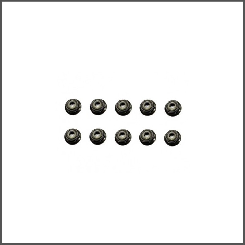Nut nylock M4 flanged (10) (SER110405)
