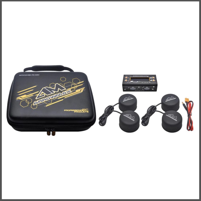 Tyre warmer (1/10th) & batt warmer with bag black golden (AM-174010)