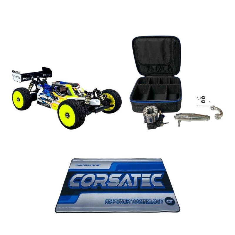 X5B 1/8 Buggy KIT NITRO + Combo Corsatec 3 port + Corsatec Pit Mat