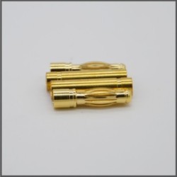 Banana 4mm - gold (4 pcs - 2m+2f) (BLI186)